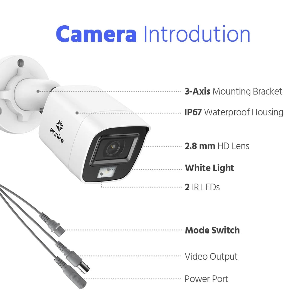 ANNKE 4K Security Camera System, 8CH 8MP AI DVR with Human & Vehicle Detection, 0TB HDD and 8x4K IP67 Bullet Home & Surveillance Cameras, Easy Remote View, Smart Dual Light