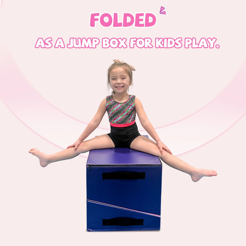 Kangaroo Hoppers Incline Gymnastics Mat, 48 x24 x14 Folding Wedge for Kids Tumbling, Skill Training, Multiple Colors Cheese Mat for Gymnastics, Home Gym Exercise