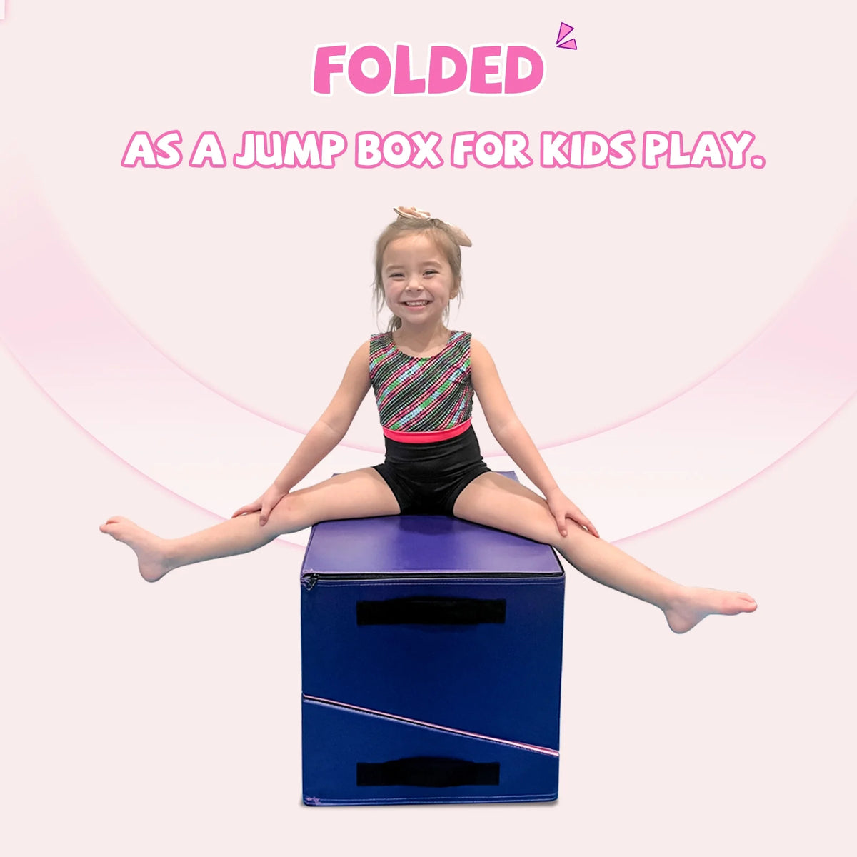Kangaroo Hoppers Incline Gymnastics Mat, 48 x24 x14 Folding Wedge for Kids Tumbling, Skill Training, Multiple Colors Cheese Mat for Gymnastics, Home Gym Exercise