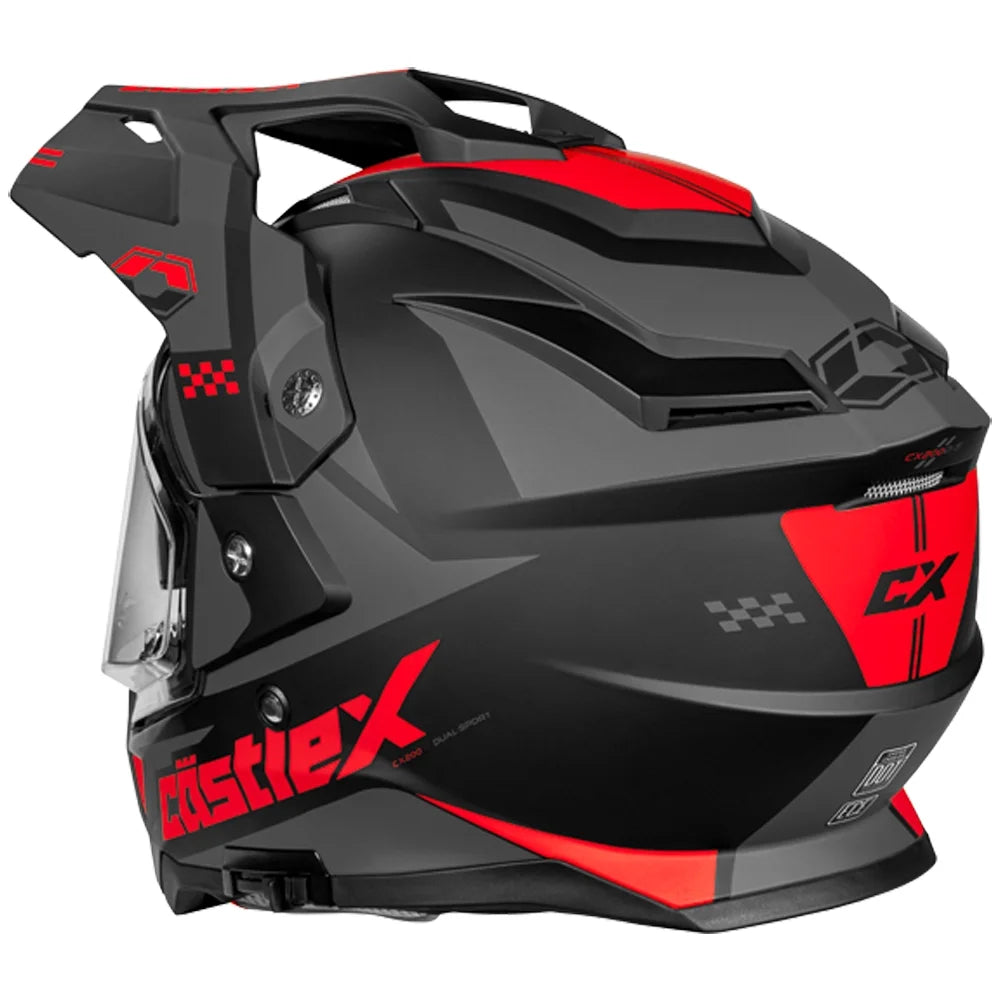 Castle X, 36-28152, Adult Dual Sport Snowmobile Helmet - Heated Shield - CX200 - WRATH - Matte Flo Orange, Small