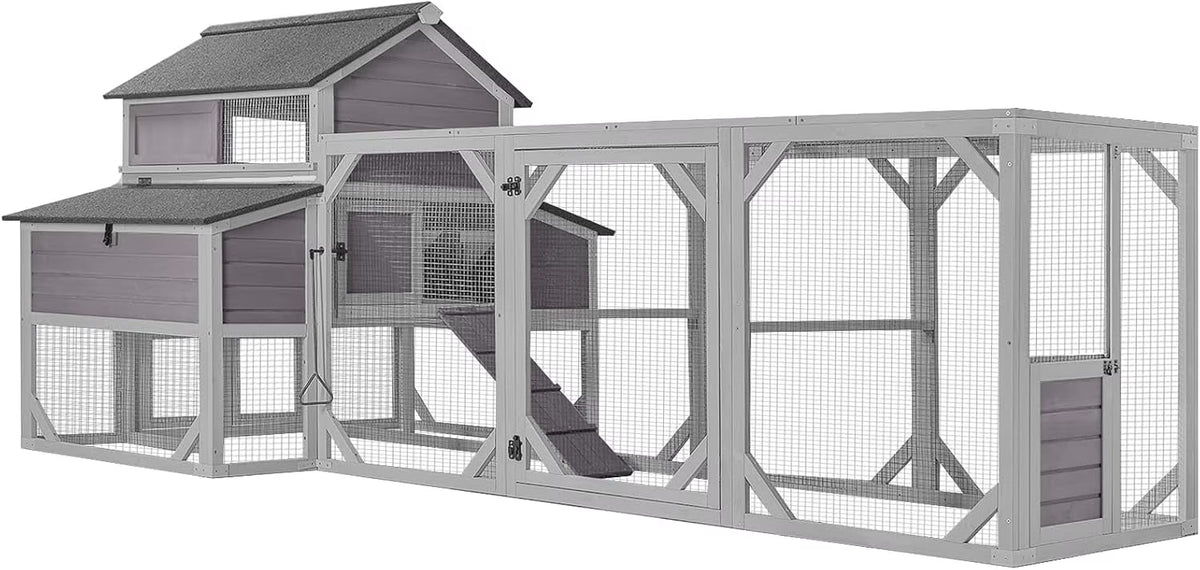 Aivituvin Chicken Coop Extra Large Chicken House Outdoor Poultry Cage for 8-10 Chickens