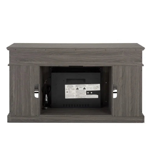 TV Stand with Fireplace, 58" Electric Fireplace Heater TV Stand for 65" TVs, Wood Fake Fireplace Heater, Dark Walnut Electric Fireplace Entertainment Center