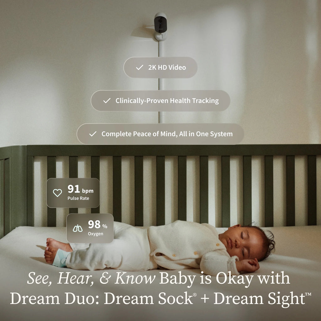 Owlet Dream Duo (3rd Gen) FDA-Cleared, All-in-One Smart Baby Monitoring with Sock & 2K HD Cam