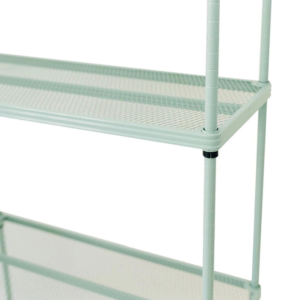 Design Ideas MeshWorks 5 Tier Steel Storage Shelving Unit Bookshelf, Green