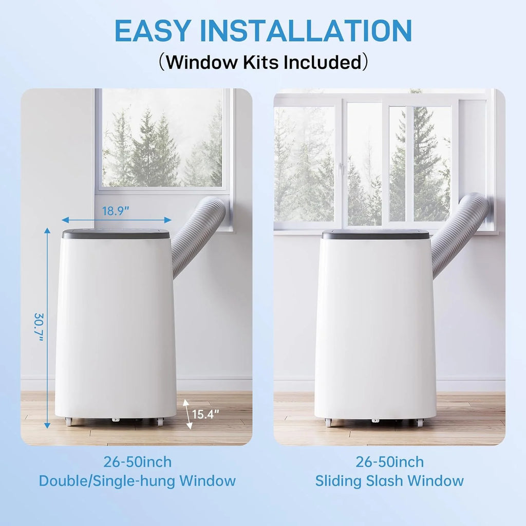 GAOMON 14000BTU Portable Air Conditioners Cool up to 750 Sq Ft, 3 in 1 Portable AC Units for Rooms with Fan & Dehumidifier, Remote Control, Sleep Mode, 24H Timer, Window Vent Kit,White