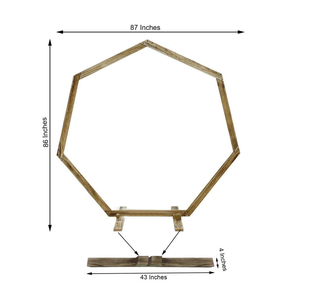 Efavormart 7FT Rustic Square Wedding Arch Wooden Backdrop Stand, Wedding Ceremony Arch - Brown