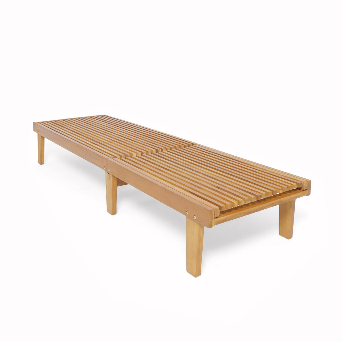 Maddison Outdoor Wooden Chaise Lounge, Teak Finish