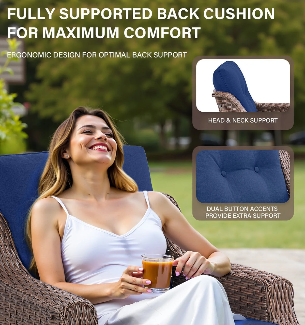 Bellefurn Outdoor Patio Furniture Set with Fire Pit and Swivel Rocker Chair,High-Back Wicker Outdoor Conversation Sets with 3 Seater Couch and Side Table Set for Porch,Deck,Garden