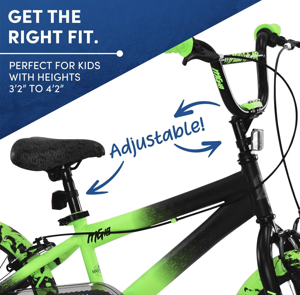 Kent Bicycles 18" Madd Gear MG18 BMX Boy's Child Bike, Black and Green