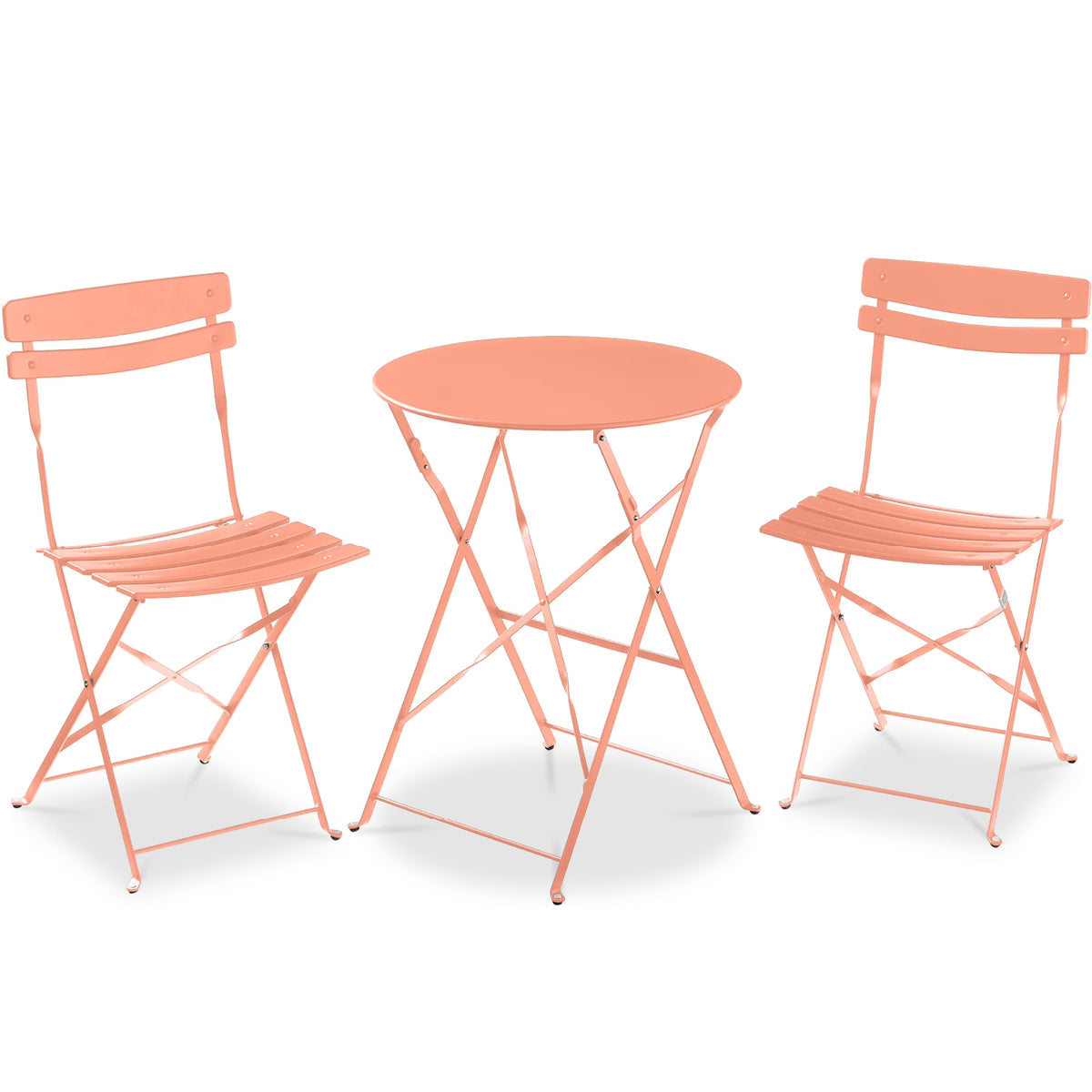 Best Choice Products 3-Piece Small Bistro Set, Folding Patio Furniture Set of 2 Chairs and Table - Black