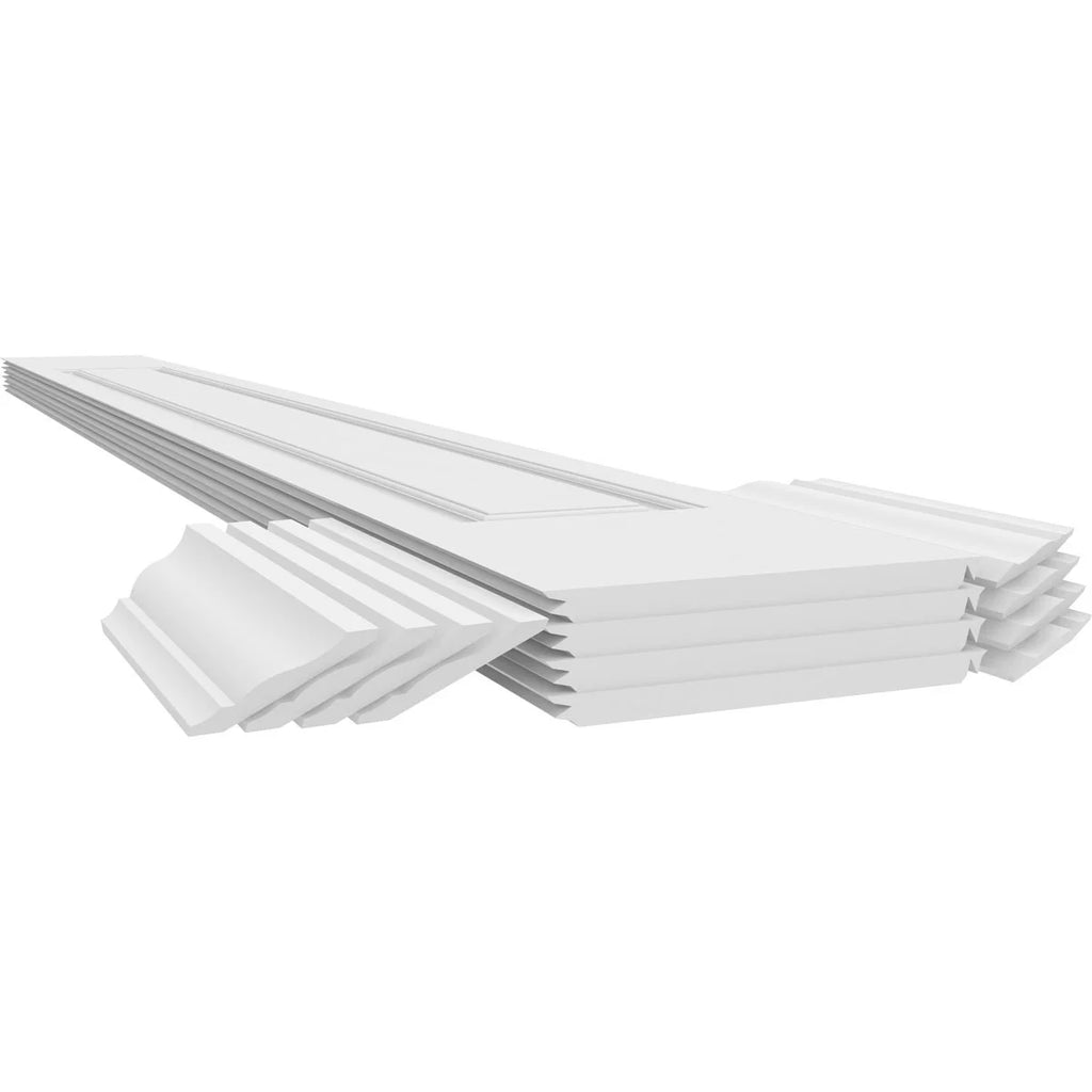 Ekena Millwork 6"W x 8'H Craftsman Classic Square Non-Tapered, Raised Panel PVC Column Kit, Crown Capital & Crown Base