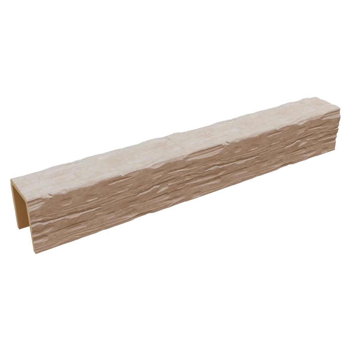 Ekena Millwork 3 1/2"W x 3 1/2"H x 120"L 3-Sided (U-Beam) Salvaged Timber HeritageTimber Faux Wood Ceiling Beam, Kona Brown