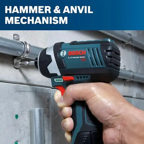 BOSCH CLPK22-120 12V Max Cordless 2-Tool 3/8 in. Drill/Driver and 1/4 in. Impact Driver Combo Kit with 2 Batteries, Charger and Case,Blue