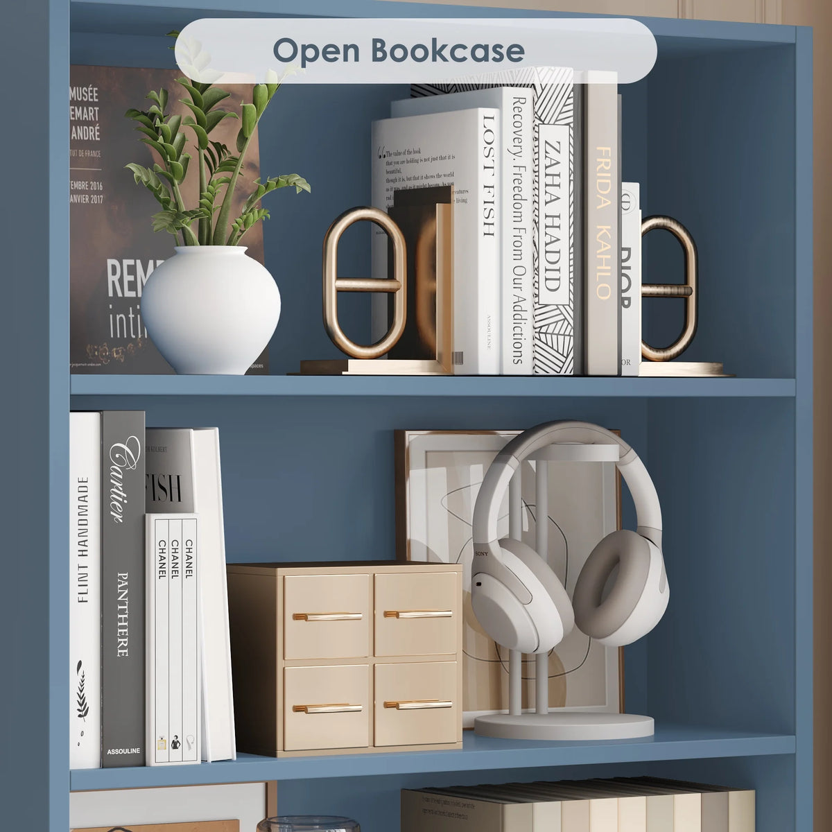 Homfa 82" Tall Bookcases, Freestanding Display Storage Shelves, 7-Tier Open Bookshelf for Home Office Living Room Bedroom, White