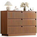 Wood Dresser, 6 Drawer Dresser for Bedroom, Modern Chest of Drawers with Deep Drawers Waterproof Living Room, Hallway, Entryway