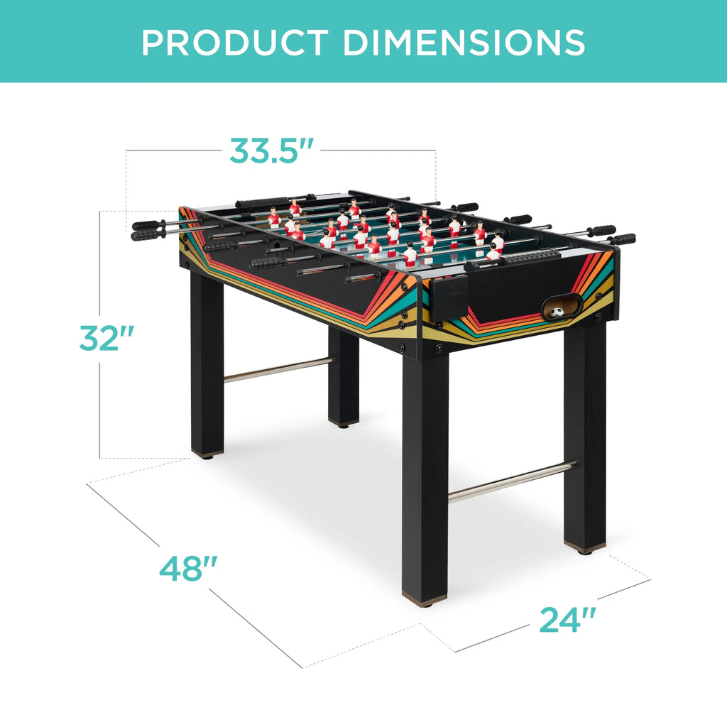 Best Choice Products 48in Competition Sized Foosball Table for Home, Game Room w/ 2 Balls, 2 Cup Holders - Light Brown