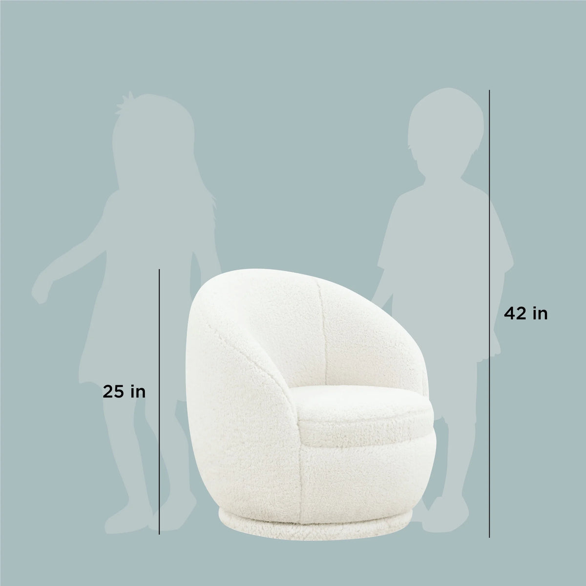 Better Homes & Gardens Mira Kids Swivel Chair, Cream Faux Shearling