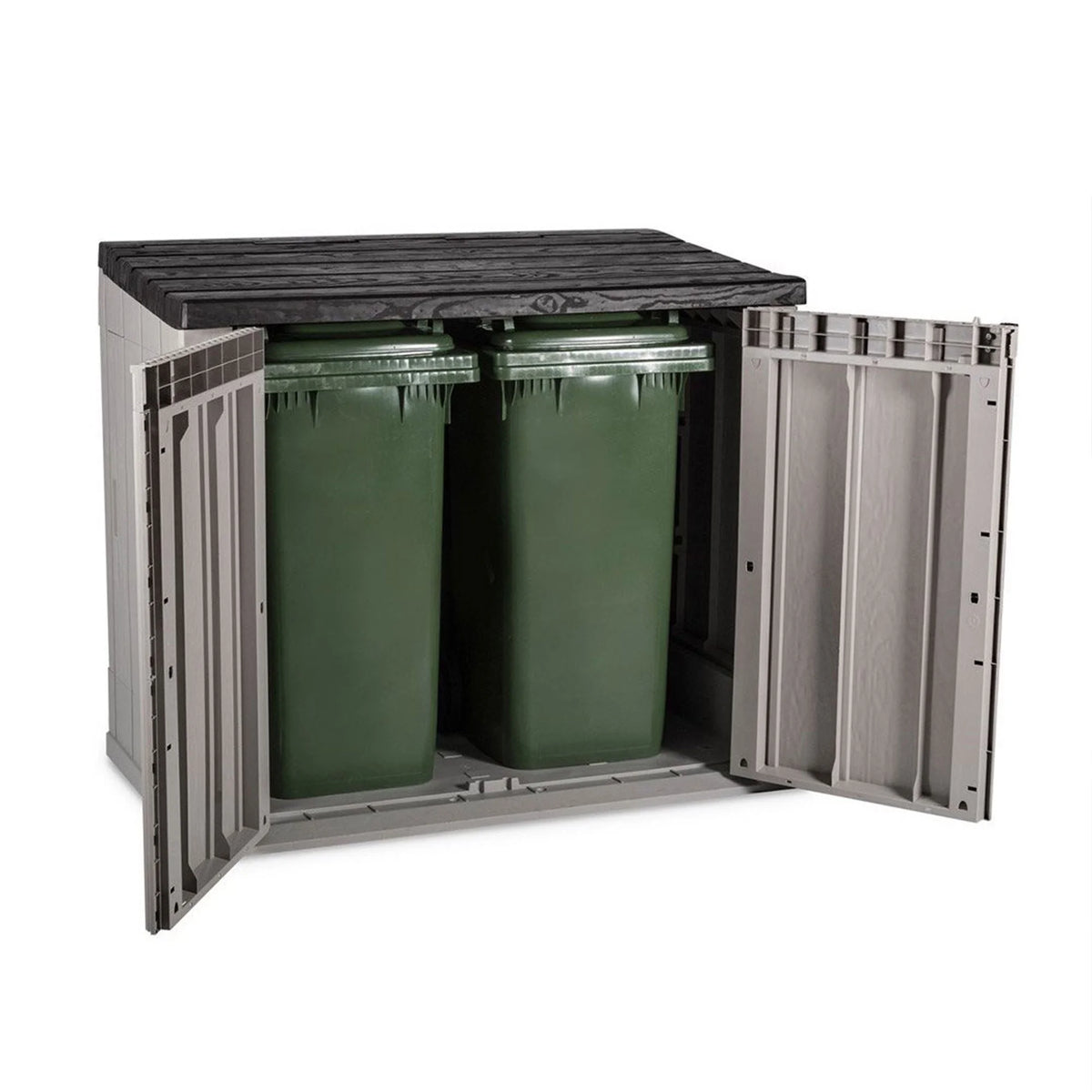 Open Box Toomax Stora Way Outdoor Storage Shed Cabinet, Taupe Grey/Anthracite