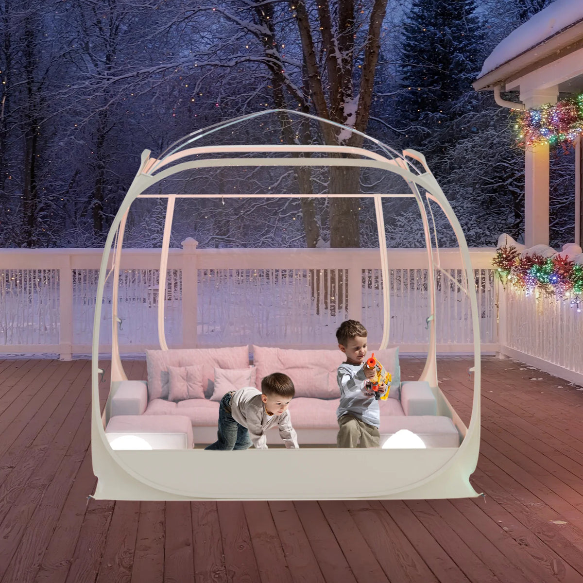 TABU Pop Up Bubble Tent, Sports Tent for 6-7 People, Portable Weatherproof Clear Tent, 10 x 10 ft