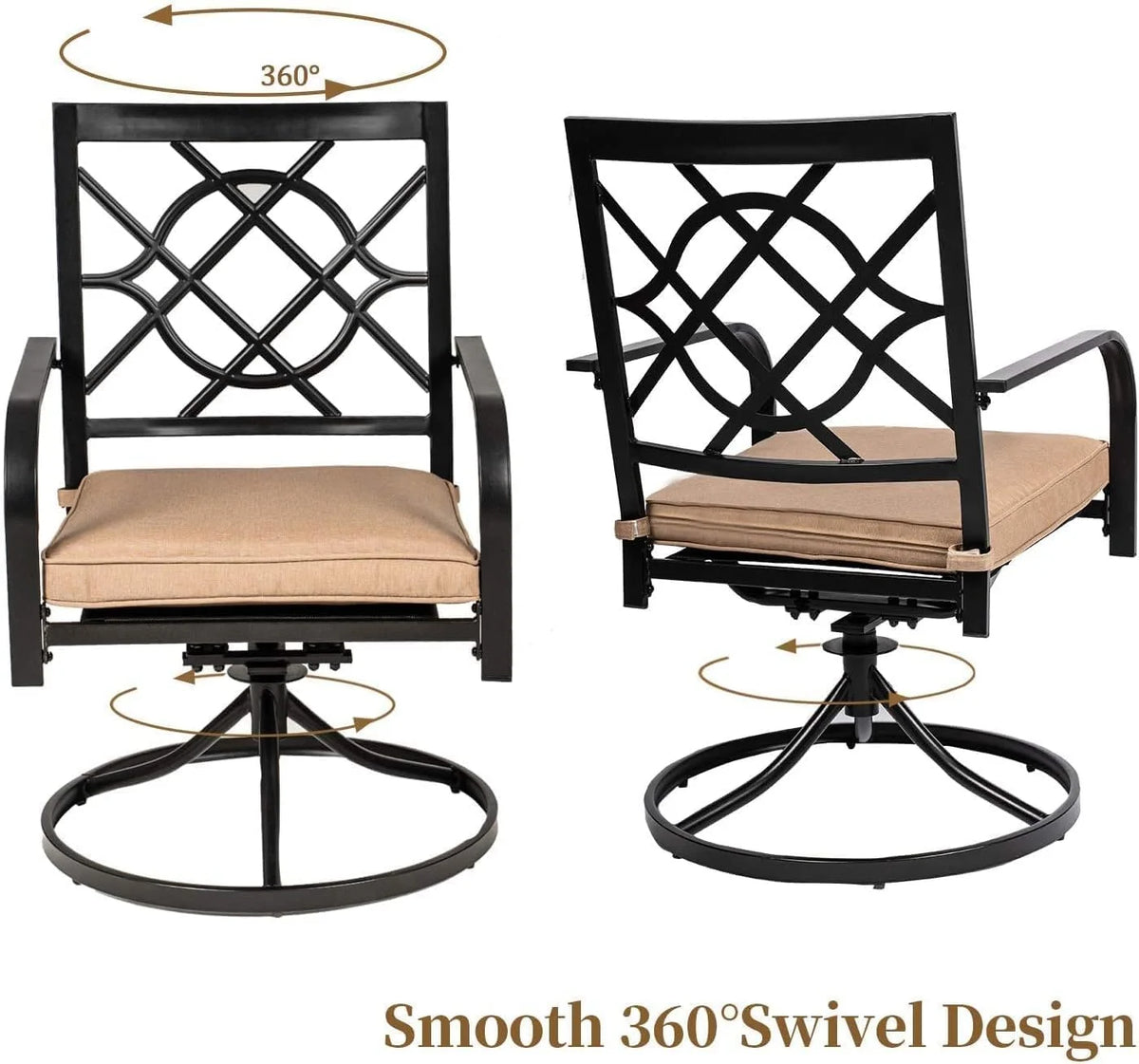 SUNCROWN 5-Piece Outdoor Wrought Iron Chairs and Table Patio Dining Furniture Set - 4 Stackable Metal Chairs, 1 Steel Slat Bistro Table and 1 Sky Blue 9Ft Patio Umbrella for Garden Backyard Deck