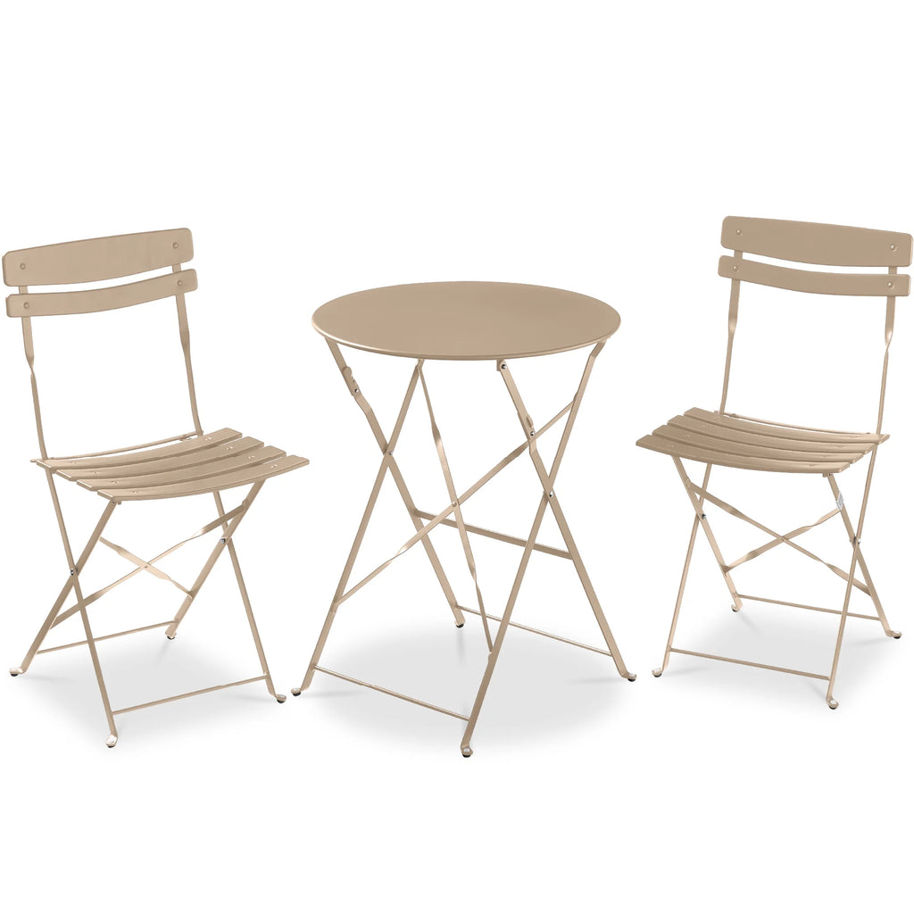 Best Choice Products 3-Piece Small Bistro Set, Folding Patio Furniture Set of 2 Chairs and Table - Black