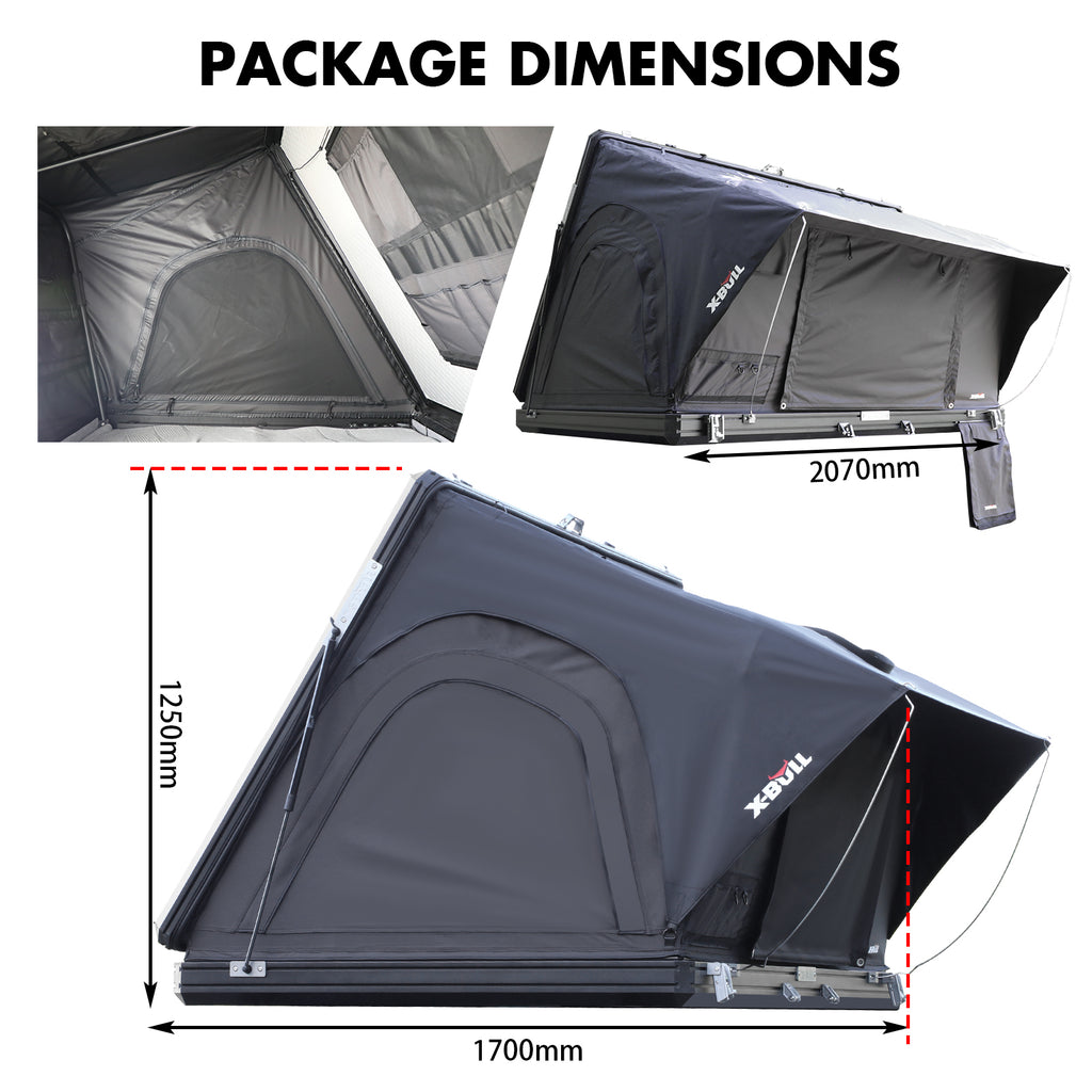 X-BULL Hard Shell Roof Top Tent with Ladder and Mattress