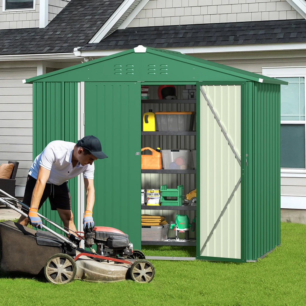 Lockable Lofka 6x4 ft Shed&Outdoor Storage Clearance  - All-Weather Resistant Garden Shed , Grey