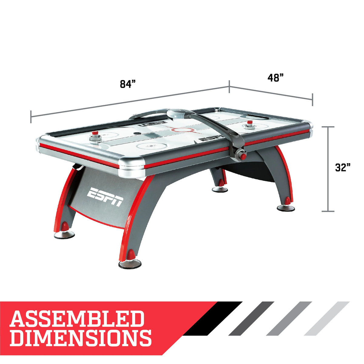 ESPN 84'' Fast Line Air Powered Hockey Table, Accessories Included, Gray,
