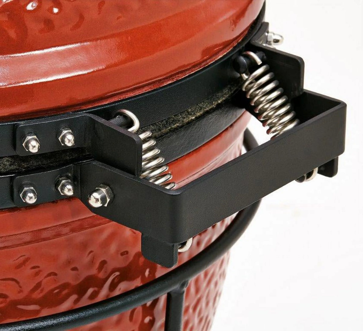 Kamado Joe Joe Jr. 13.5 in. Portable Charcoal Grill in Red with Cast Iron Cart, Heat Deflectors and Ash Tool