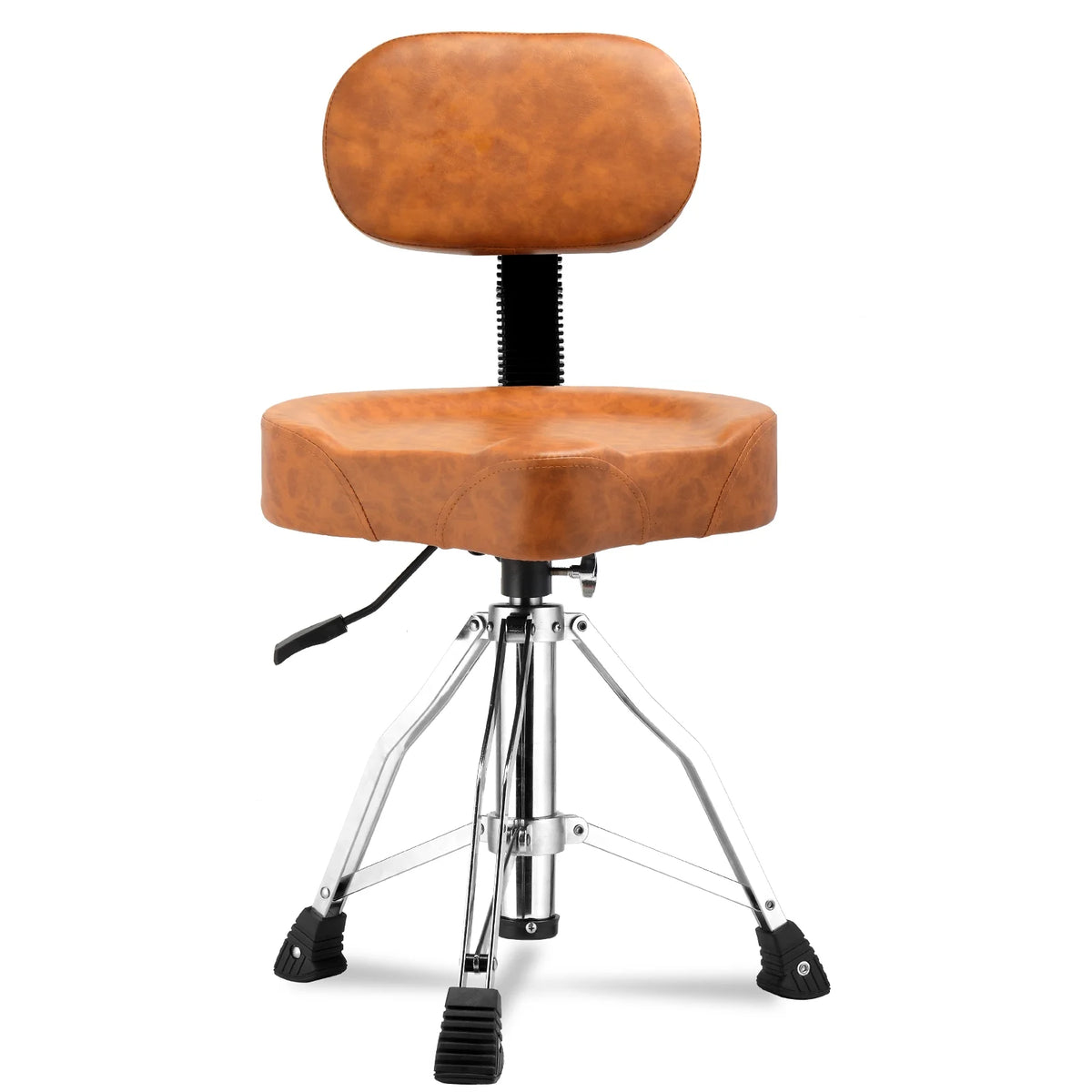 Ktaxon Adjustable Drum Throne with Backrest, 360 Rotating Hydraulic Seat, Thick Cushion for Home, Classroom, and Concert Use, Black