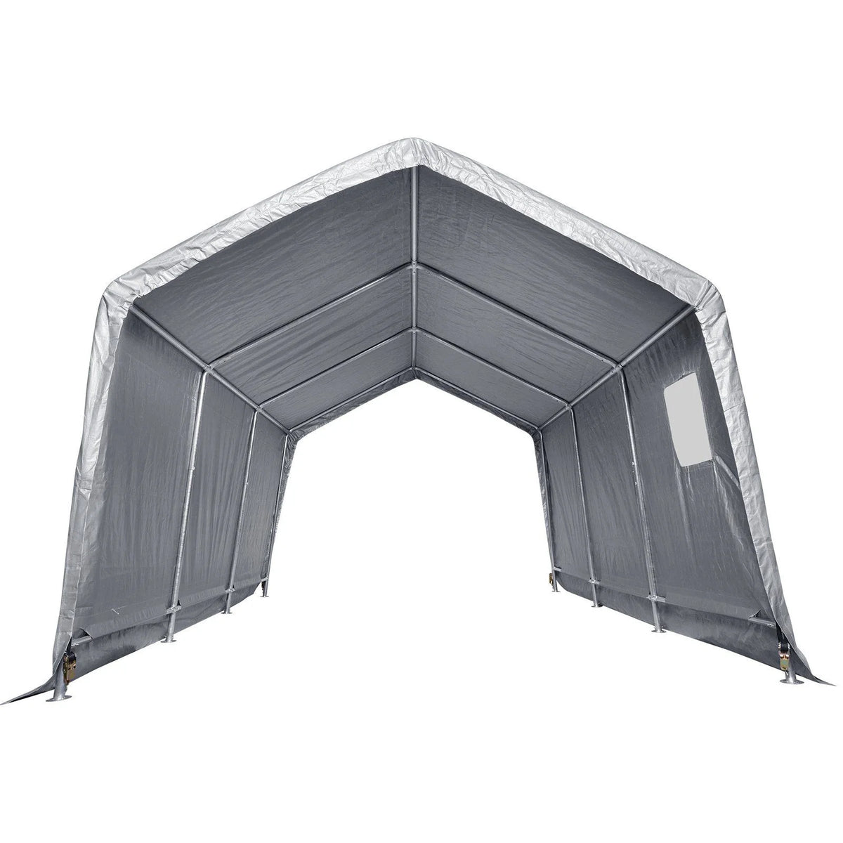 10x15x8ft Heavy Duty Portable Garage Tent Canopy Carport with Roll-up Zipper Door & Ventilated Windows for Car, Motorcycle, Bike, Outdoor Storage