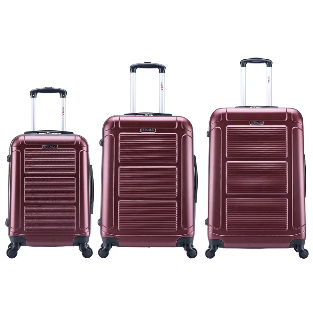 InUSA Pilot 3-Piece Hardside Luggage Sets with Spinner Wheels, Handle, Trolley, (20"/24"/28"), Blue