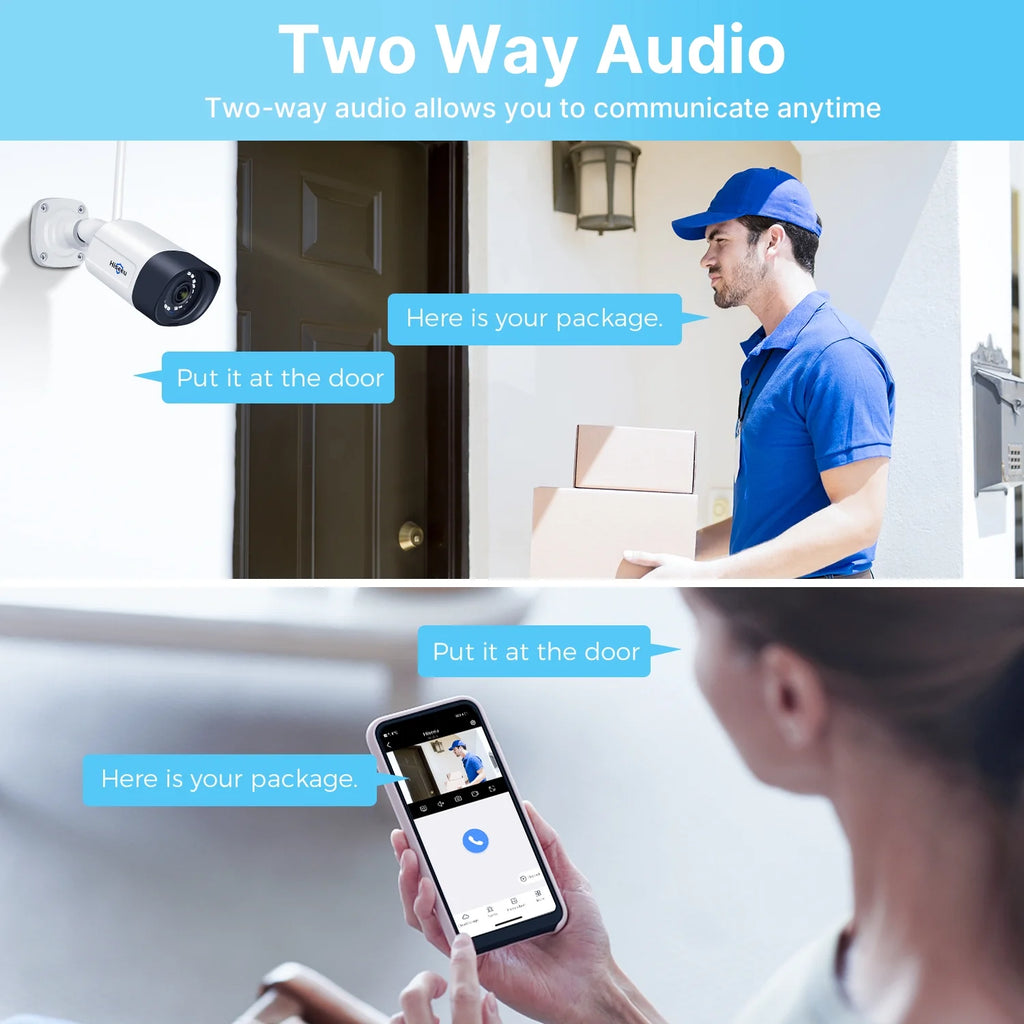 Hiseeu Wireless Security System w/ 4 Cameras, 2 Way Audio, & 1TB Hard Drive