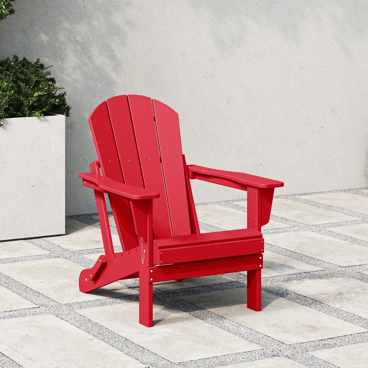 Westintrends Outdoor Folding HDPE Adirondack Chair, Patio Seat, Weather Resistant, Dark Brown