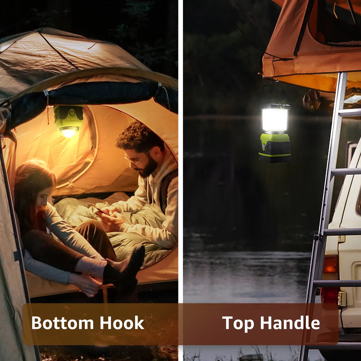Lepro 2-Pack LED Camping Lanterns, 1000LM Battery Powered Camping Tent Light , 4 Light Modes and IPX4 Waterproof , Perfect Camping Accessories for Hurricane, Emergency, Survival Kits, Hiking, Fishing