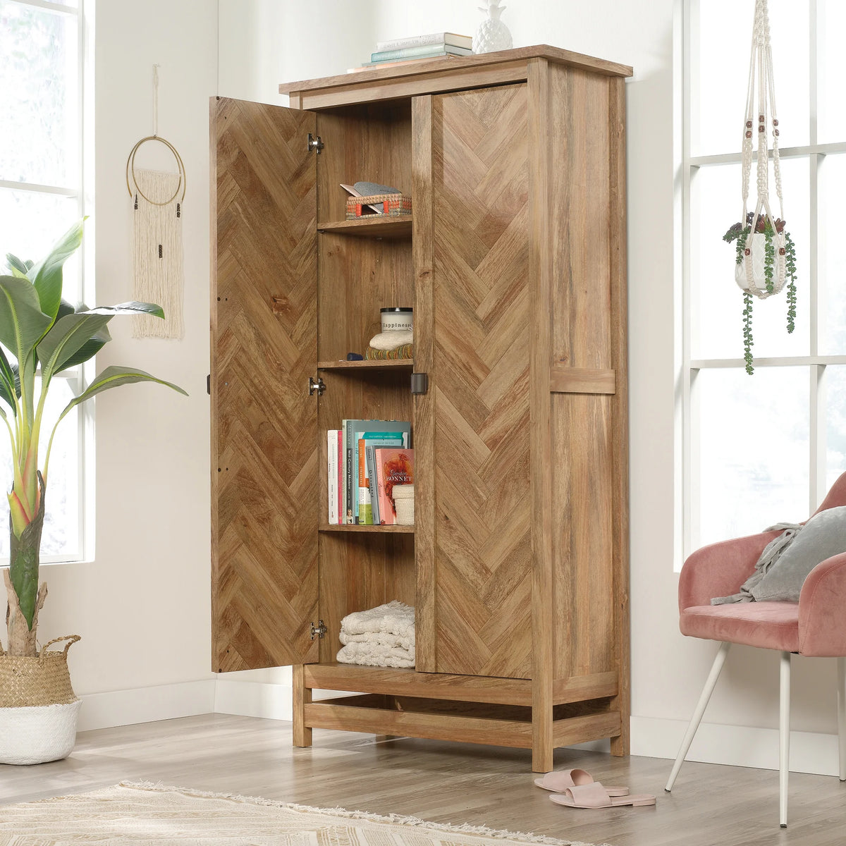 Sauder Cannery Bridge 2 Door Storage Cabinet, Sindoori Mango Finish