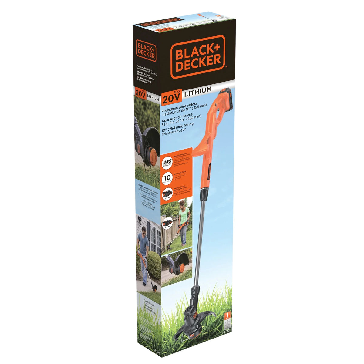 BLACK+DECKER 20V MAX* Lithium 10 in. String Trimmer / Edger, LST201