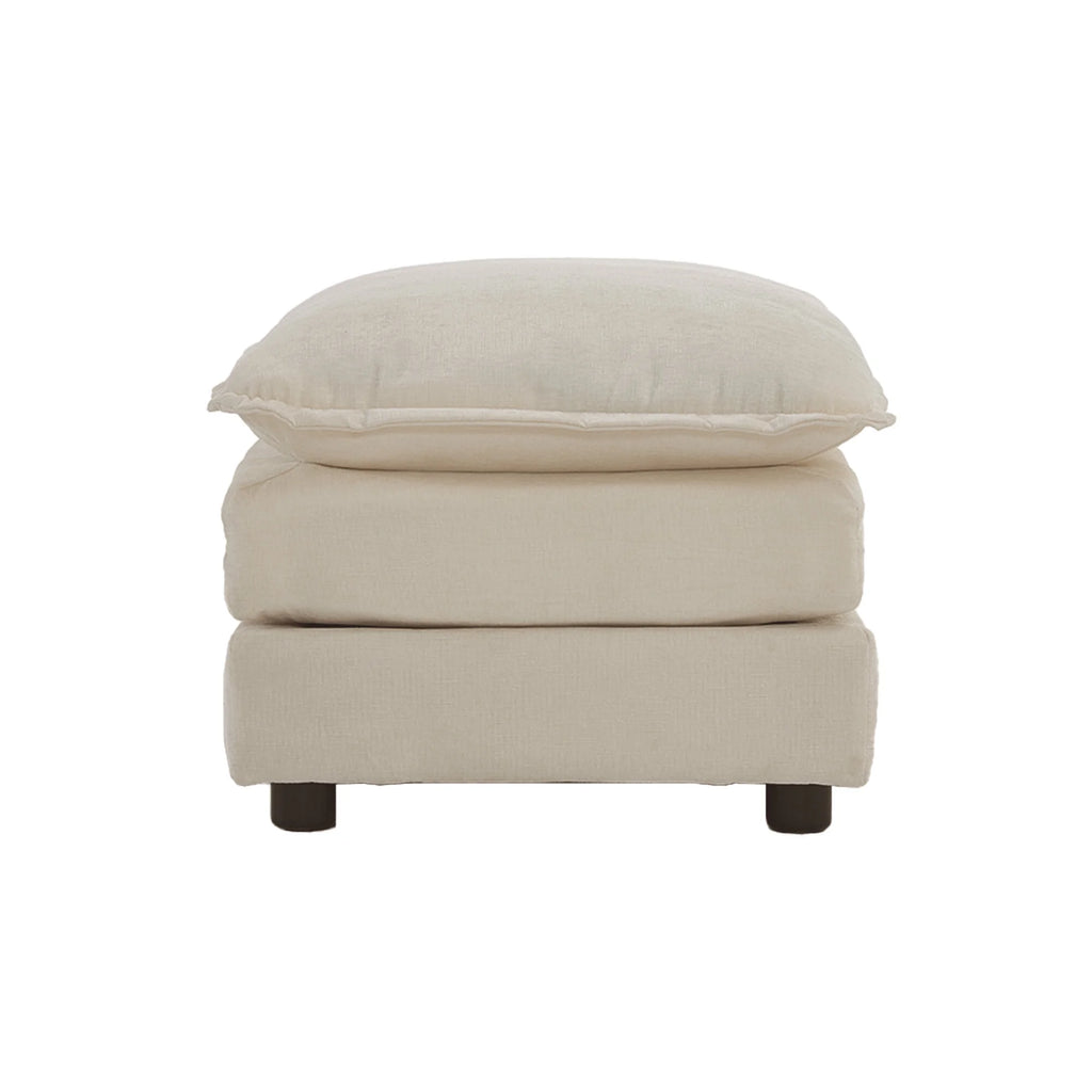 Comfy Deep Seat Sofa Chair, Upholstered Chenille Fabric Armchair with Toss Pillow for Living Room, Bedroom - Beige, Sturdy Wood Frame, 22+ Combination Options
