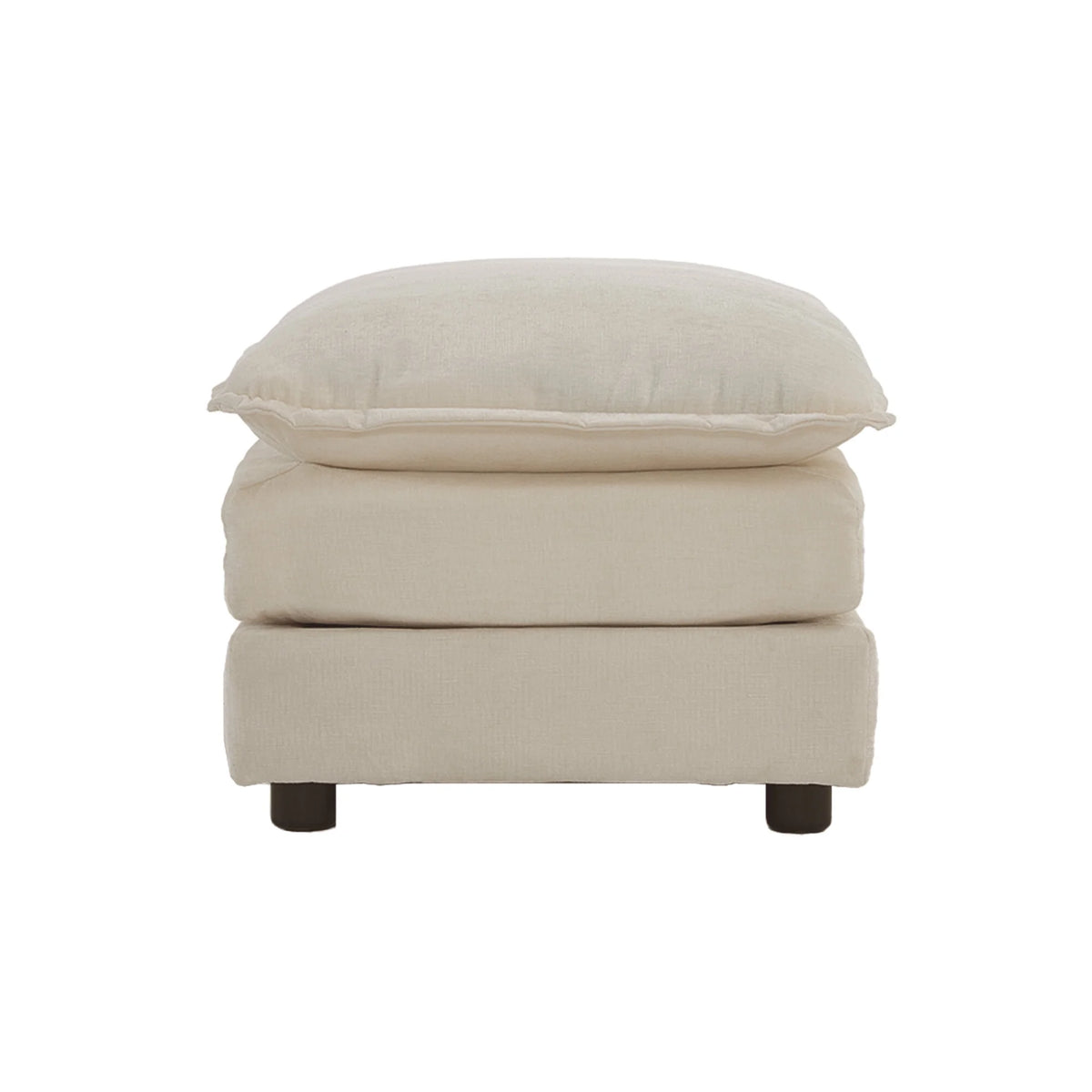 Comfy Deep Seat Sofa Chair, Upholstered Chenille Fabric Armchair with Toss Pillow for Living Room, Bedroom - Beige, Sturdy Wood Frame, 22+ Combination Options