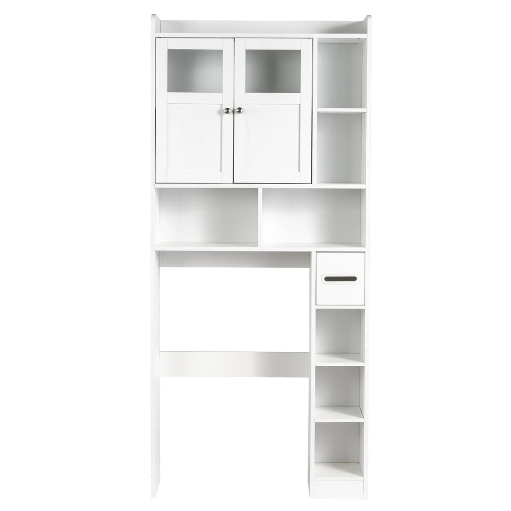 Ktaxon Over the Toilet Bathroom Storage Cabinet with 2 Doors & 3 Storage Shelves Space Saver, White