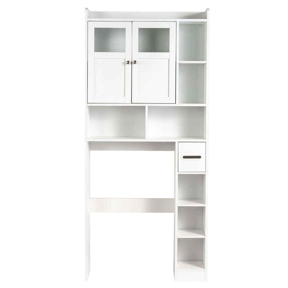 Ktaxon Over the Toilet Bathroom Storage Cabinet with 2 Doors & 3 Storage Shelves Space Saver, White