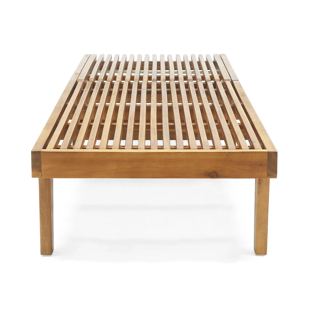 Maddison Outdoor Wooden Chaise Lounge, Teak Finish