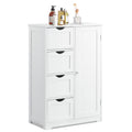 Bathroom Storage Wooden 4 Drawer Cabinet Cupboard 2 Shelves Free Standing White