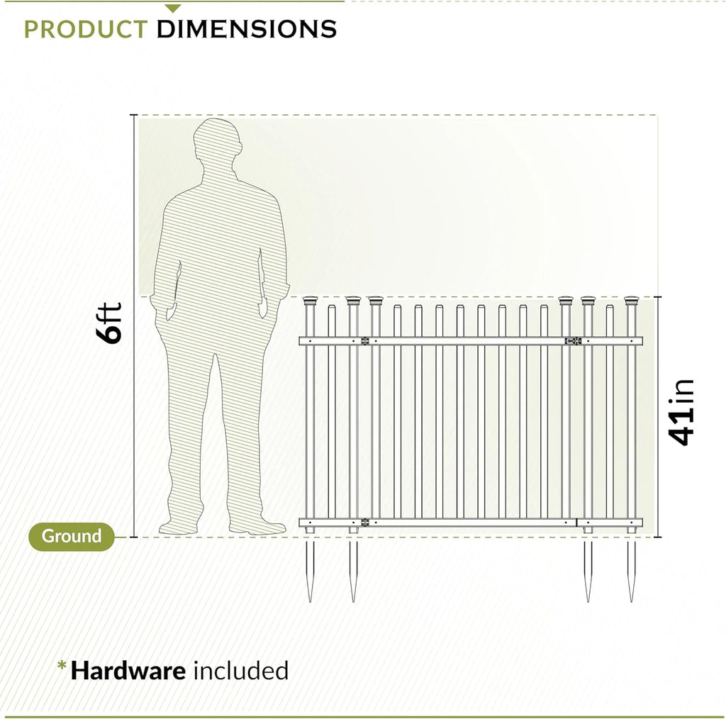 3.5ft H x 5ft W (1 Gate) No Dig Zippity Burbank Gate Kit, White Vinyl Picket Yard Fence Gate with Hardware Included for Burbank Fence Kit, Outdoor Patio and Backyard Gate, ZP19071