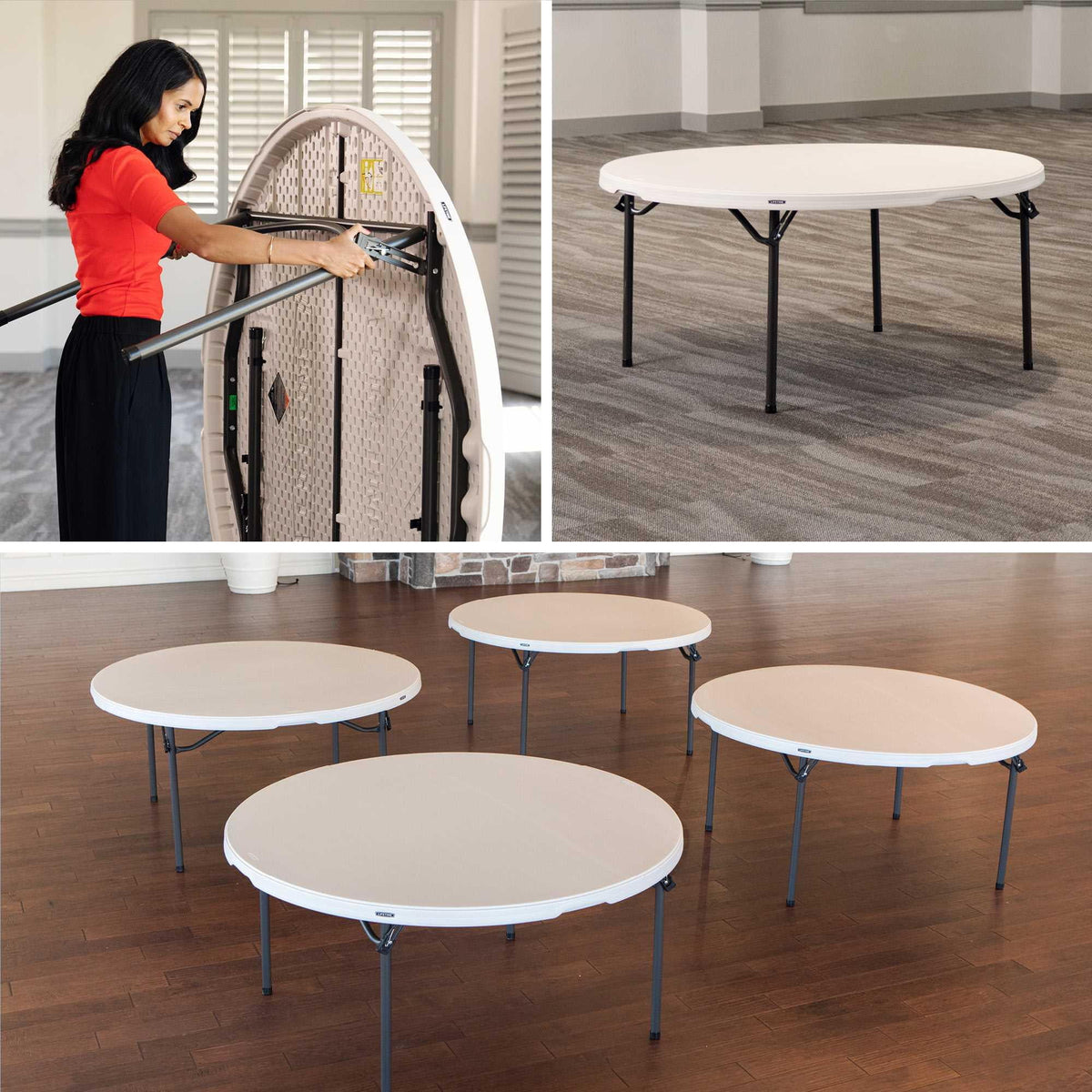 Lifetime 60-inch Round Nesting Table - 4 Pk (Commercial) - 480301