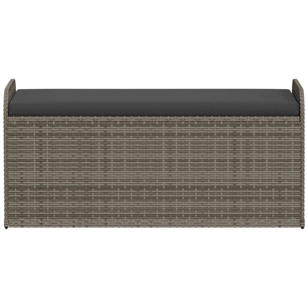 vidaXL Storage Bench with Cushion Outdoor Garden Seat Furniture Poly Rattan