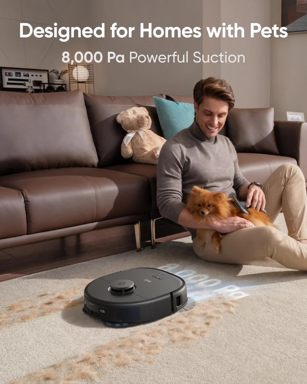 eufy restored X10 Pro Omni Robot Vacuum and Mop Combo, 8,000 Pa Suction, Dual Mops, Auto Mop Washing, Auto Drying, Self-Emptying(Refurbished Acceptable