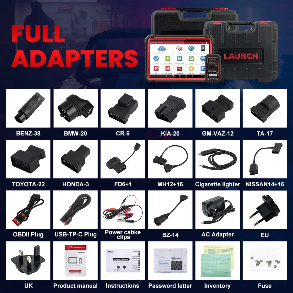 LAUNCH X431 PRO3S+ Car Diagnostic Scan Tool with Online Coding, 36+ Services, VAG Guide, AutoAuth for FCA SGW,CAN FD Connector, 2 Years Free Update