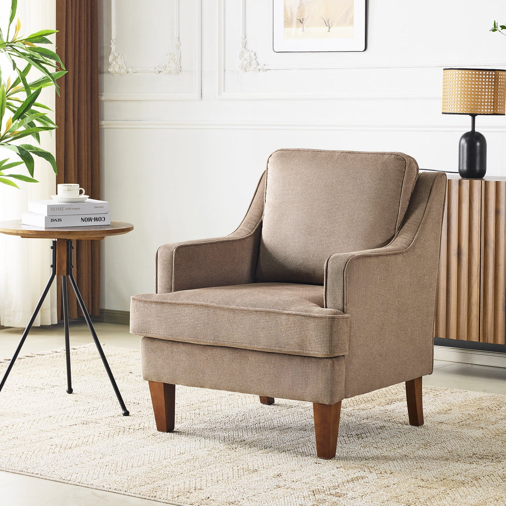 Ktaxon Fabric Accent Chair, Reading Armchair with Removable Cushion, Single Sofa with Extra Seat Depth for Living Room Bedroom Black