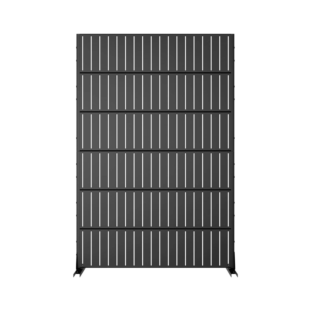 MAYEERTY Outdoor & Indoor Metal Panel Screen, Heavy-Duty Decorative Partition,Stripe,Black